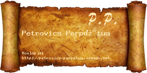 Petrovics Perpétua névjegykártya